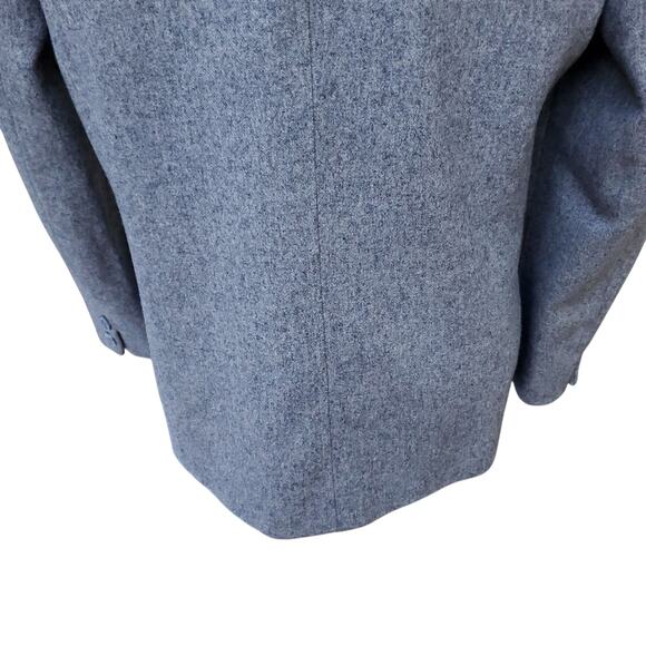Vintage Jaeger Gray Wool Double Breasted Blazer Jacket Lined Academia Sz 12 - Picture 11 of 16